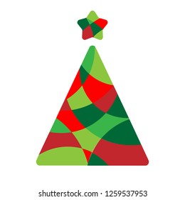christmas tree with star in different colors