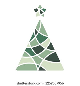 christmas tree with star in different colors