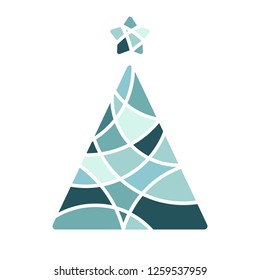 christmas tree with star in different colors