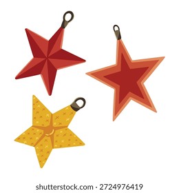 Árbol de Navidad estrella colgando activo de Imagen con estilo de color.
