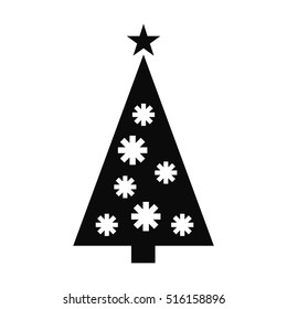 Christmas tree with a star icon