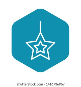 Christmas tree star icon. Outline christmas tree star vector icon for web design isolated on black background