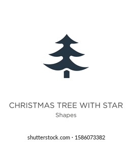 Christmas tree with star icon vector. Trendy flat christmas tree with star icon from shapes collection isolated on white background. Vector illustration can be used for web and mobile graphic design, 
