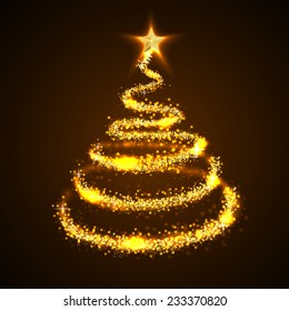 Christmas tree with star isolated background