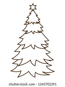 christmas tree with star isolated icon