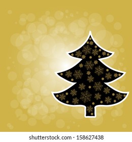 Christmas Tree From Star Light. Vector