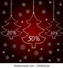 Christmas Tree From Star Light. Vector 