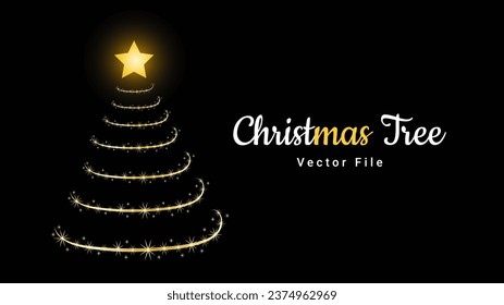 Diseño de iluminación de estrella de árbol de Navidad
