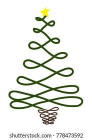 Christmas tree with star on background.