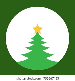 Christmas tree with a star on a light background.