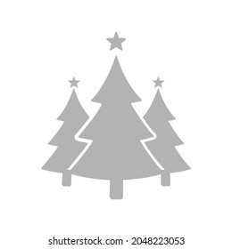 Christmas tree with a star on top, on Christmas night, vector illustration