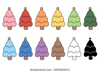 Árbol de Navidad con Estrella Set 12 Colores