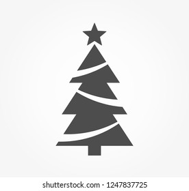 Christmas tree with star shape icon. Vector illustration