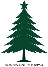 Christmas Tree with Star silhouette