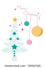 Christmas tree with stars.