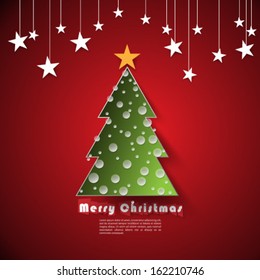 Christmas Tree and Stars Concept Background