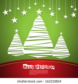 Christmas Tree and Stars Concept Background