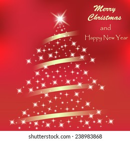 Christmas tree of stars and sparkles. Vector illustration