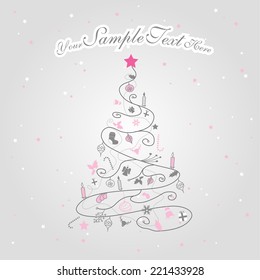 Christmas tree with stars. Vector