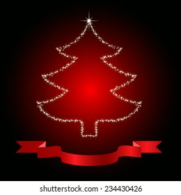 Christmas tree from stars. vector background