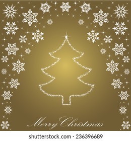 Christmas tree from stars. vector background