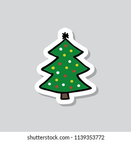 christmas tree sticker icon