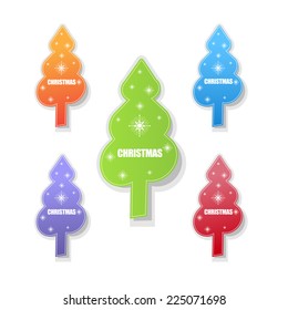 Christmas tree sticker. vector