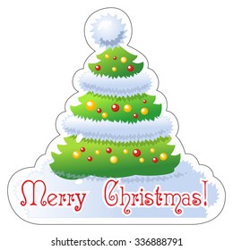 Christmas tree sticker. Vector.