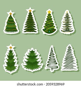 christmas tree sticker vector illustration for your company or brand