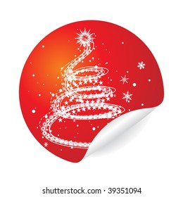Etiqueta engomada del árbol de Navidad