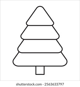 Christmas tree stock icon outline vector