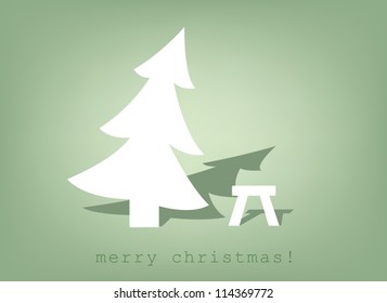 christmas tree and stool (sign), vector