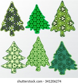 Christmas tree with a strip of torn paper