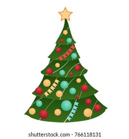 Christmas tree stylized drawing for creation of New Year's decor.