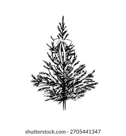 Un árbol de Navidad con un sutil lazo blusón en la parte delantera.