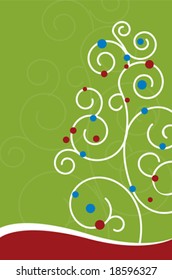 Christmas Tree Swirl Design (Vector)