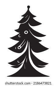 Christmas Tree Swirl Symbol - Ink for Printing