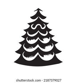 Christmas Tree Swirl Symbol - Ink for Printing