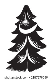 Christmas Tree Swirl Symbol - Ink for Printing