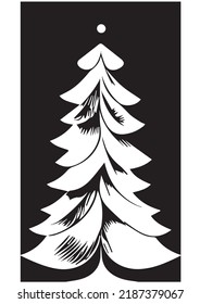 Christmas Tree Swirl Symbol - Ink for Printing