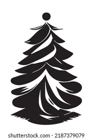 Christmas Tree Swirl Symbol - Ink for Printing