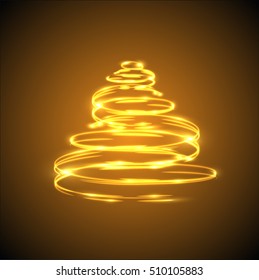 Christmas tree swirls, vector illustration