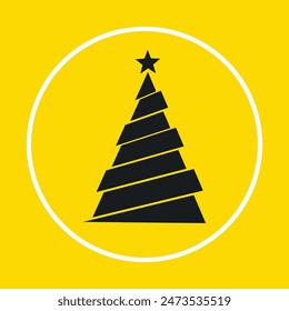 Christmas tree symbol abstract beautiful yellow background vector illustration design