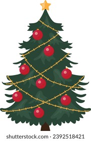 Christmas tree. Christmas symbol. Festive mood. Vector.