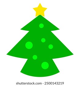 Christmas tree symbol. Modern flat design in cartoon style. Vector illustration isolated on white background.