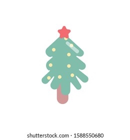 Christmas tree symbol, vector illustration