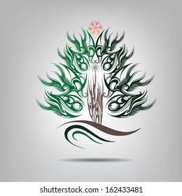 Christmas tree symbol. Vector illustration