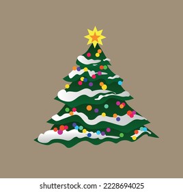 
Christmas tree. symbolic tree image on isolated background can be used for greeting, advertisement, postcard, poster or packaging design.