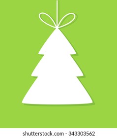 Christmas tree tag ornament. Vector illustration