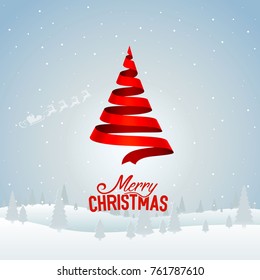 Christmas tree tape design banner. Vector illustration